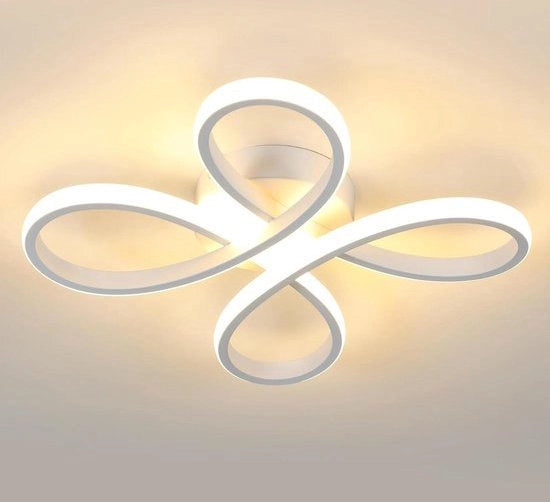 Lampada da soffitto LED per bagno 30W 3500LM 4 teste a forma di fiore in acrilico - adatto per balcone, camera da letto, salotto e sala da pranzo - luce bianca calda 3500K