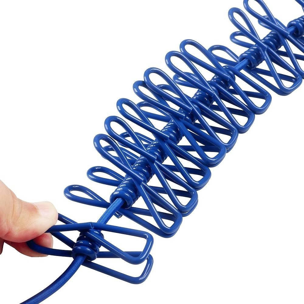 Trade Shop - Corda Stendibiancheria Filo X Bucato Con 12 Mollette 180cm Uso Esterno Flessible -