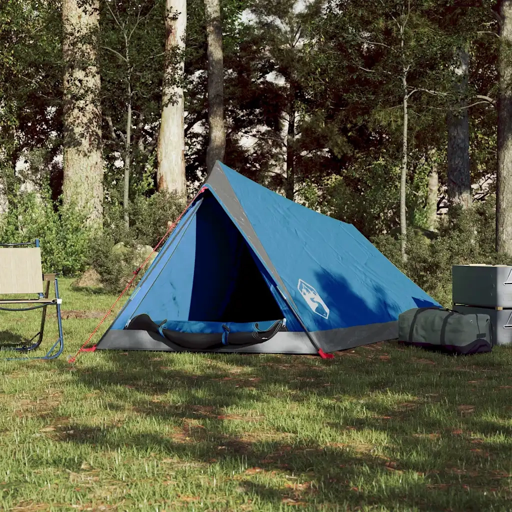 Tenda da Campeggio per 2 Persone Blu Impermeabile 94363