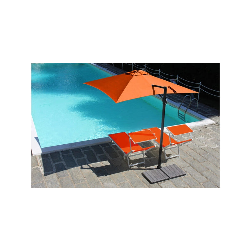 Ombrellone a palo laterale Trend Q250x250 cm Made in Italy - Arancio