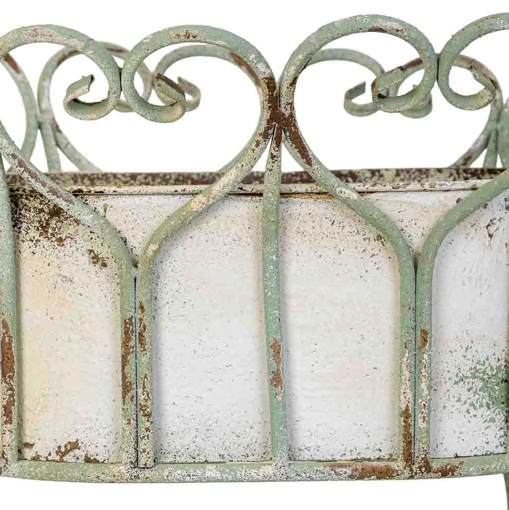 Fioriera in metallo bianco 43,5x34,5x71,5h cm