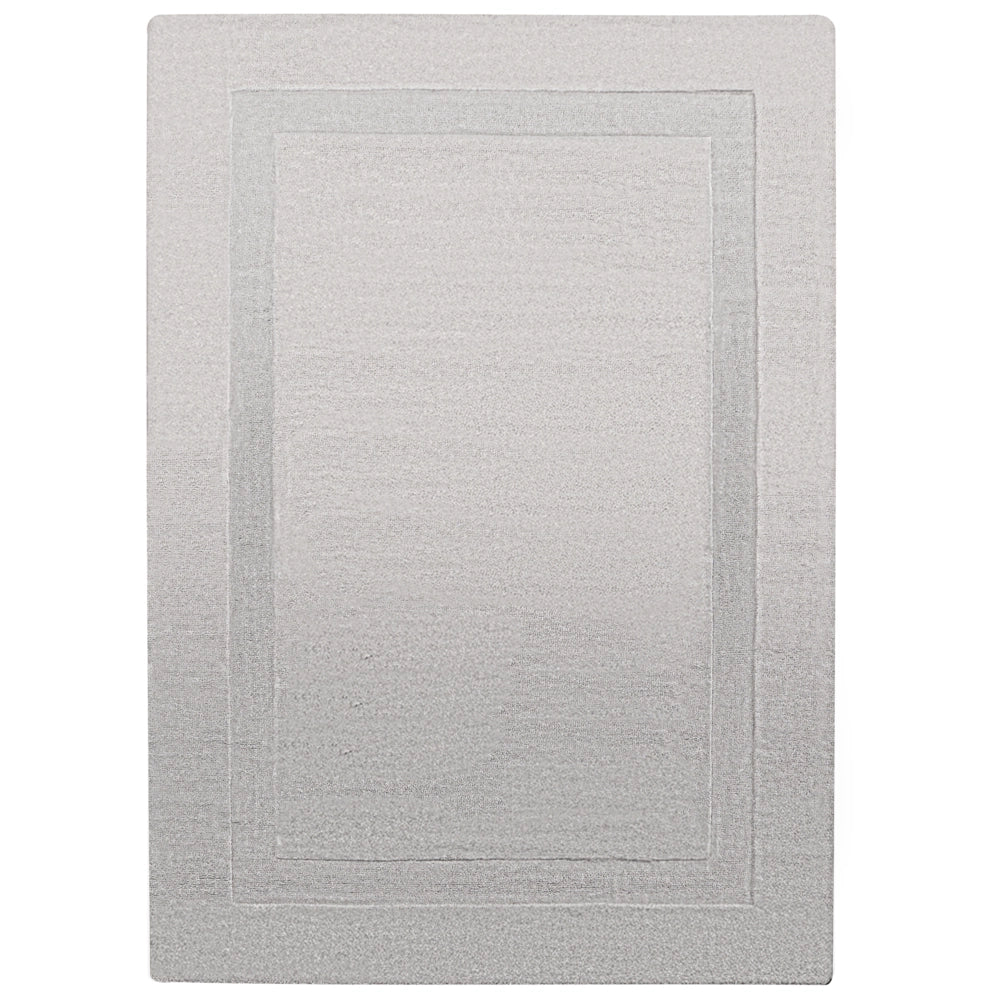 Tappeto in lana forma rettangolare, tuftato a mano 160 x 230 cm grigio design elegante