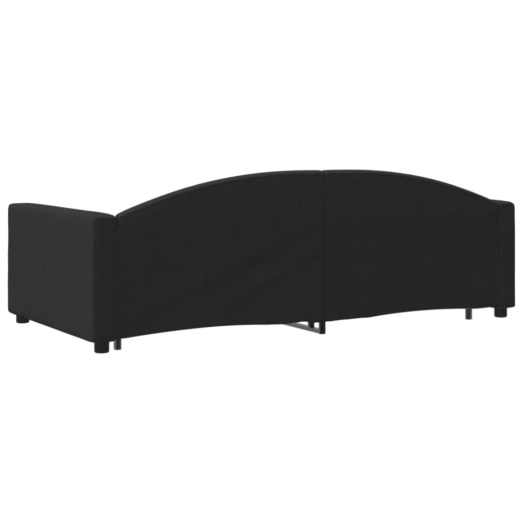 Divano letto | Sof¨¤ letto | Letto singolo Estraibile con Cassetti Nero 100x200 cm in Tessuto
