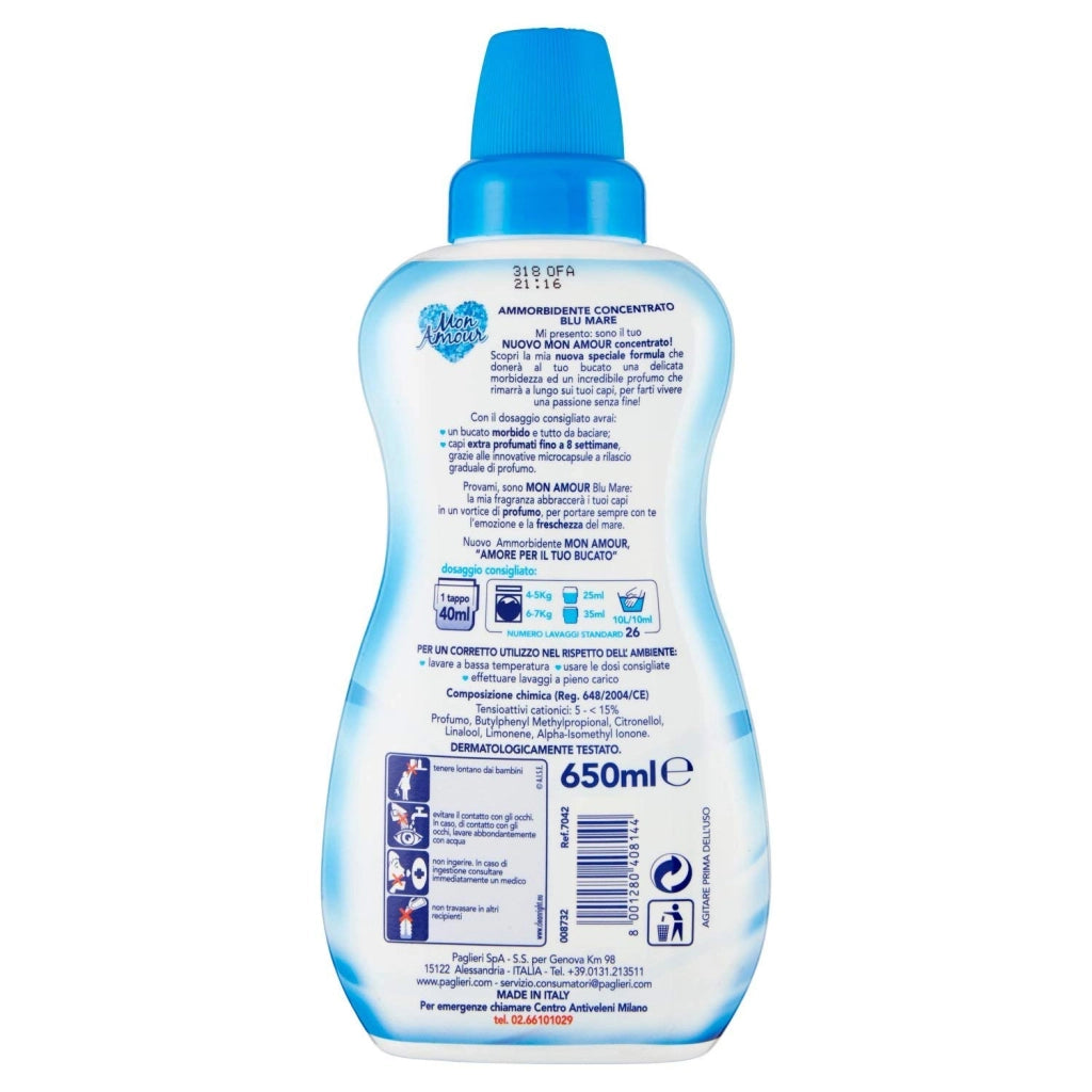 FELCE AZZURRA AMMORBIDENTE MON AMOUR BLU MARE 26 LAVAGGI 650 ML