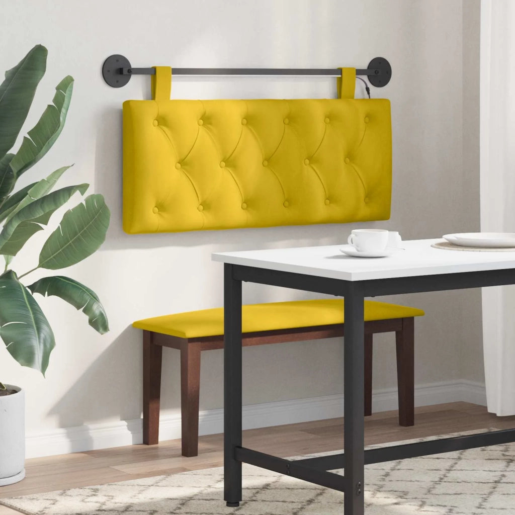 Testiera | Testata sospesa Con luce LED Giallo Velluto