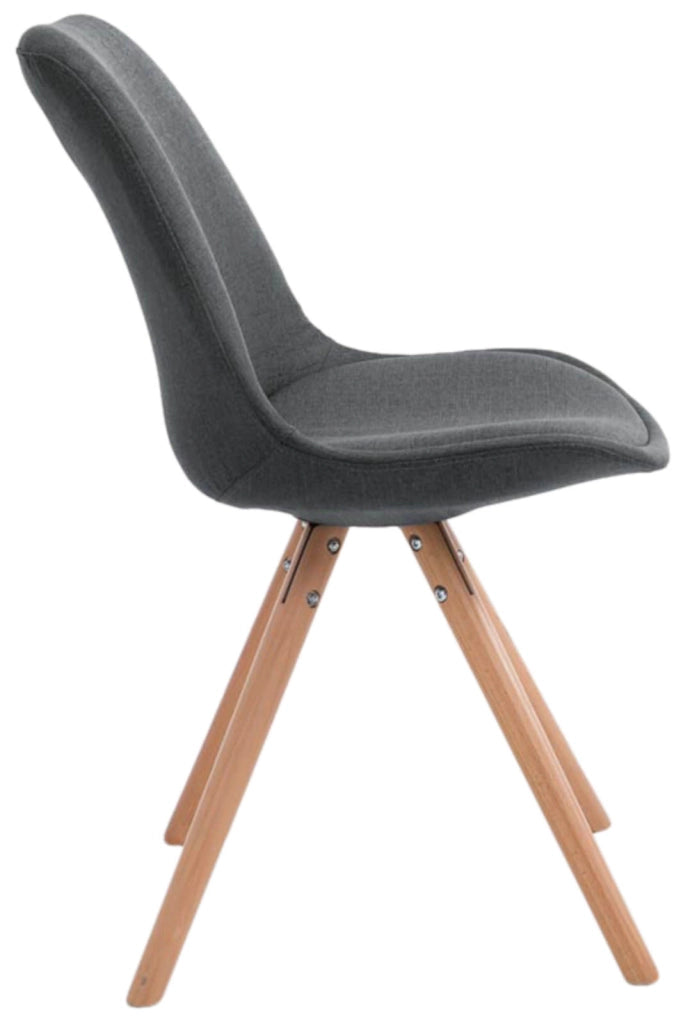 Set di 4 sedie per visitatori Toulouse Fabric Round grigio scuro,natura