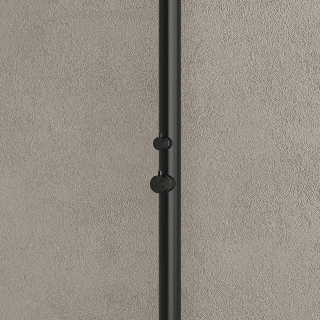 SINED Doccia Nera in Acciaio Inox 316L per Esterno 244 cm Sistema Cbox Miscelatore Integrato Ideale per Giardini e Piscine Modello DOCCIAOLBIANERA