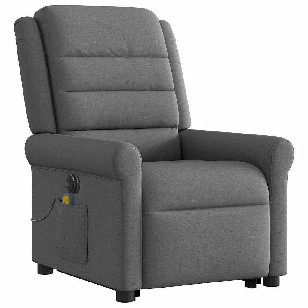 Poltrona Alzapersona Massaggi Elettrica Grigio Scuro Tessuto 3303345