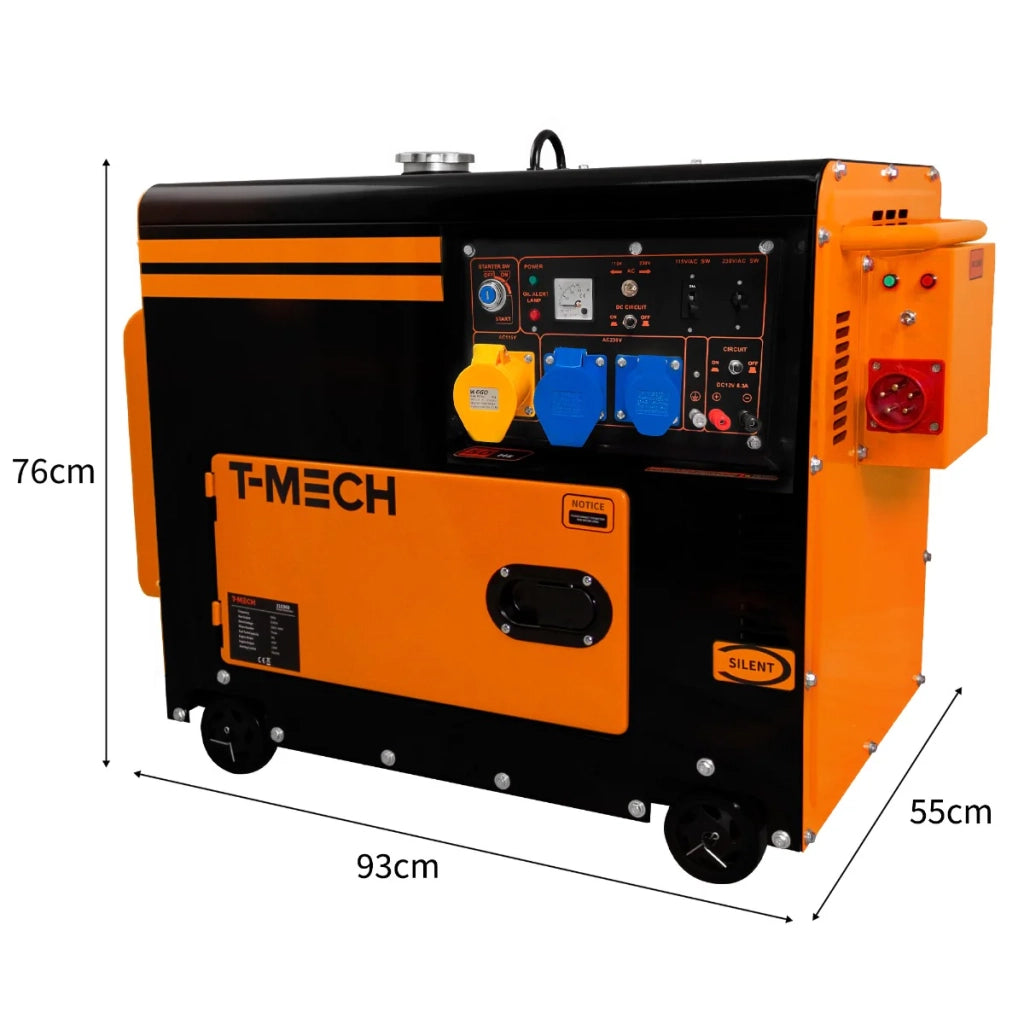 Generatore Diesel Silenzioso Monofase 230V 6kVA 6.5kW ATS Avvio Elettrico Portatile
