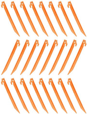 Stake per foro per terra da giardino 24 pezzi 230 mm - Plastica - Resistente e robusto - Staffa antiscivolo - Per camping e giardino - Avvertenza di sicurezza all'uso - Piastrine da giardino