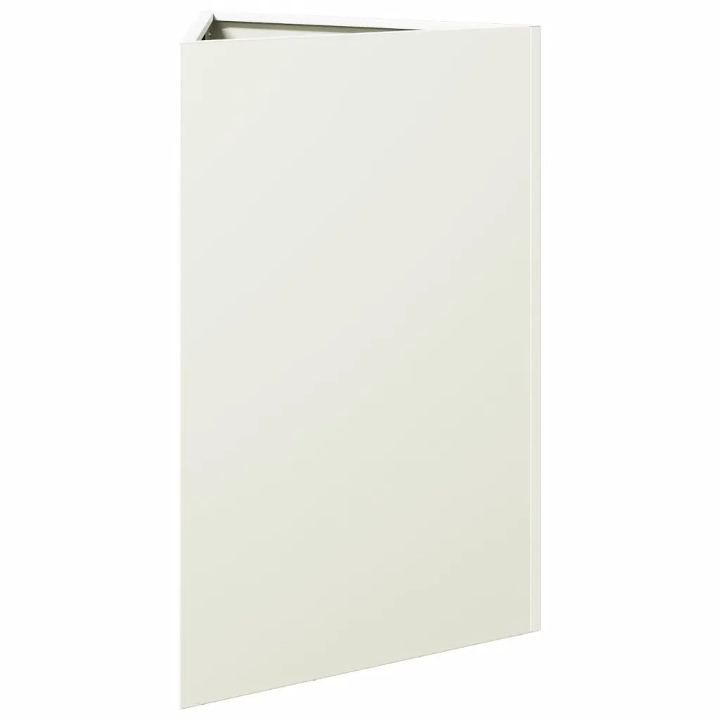 vidaXL Fioriere 2 pz Bianche Triangolari 50x43x75 cm in Acciaio