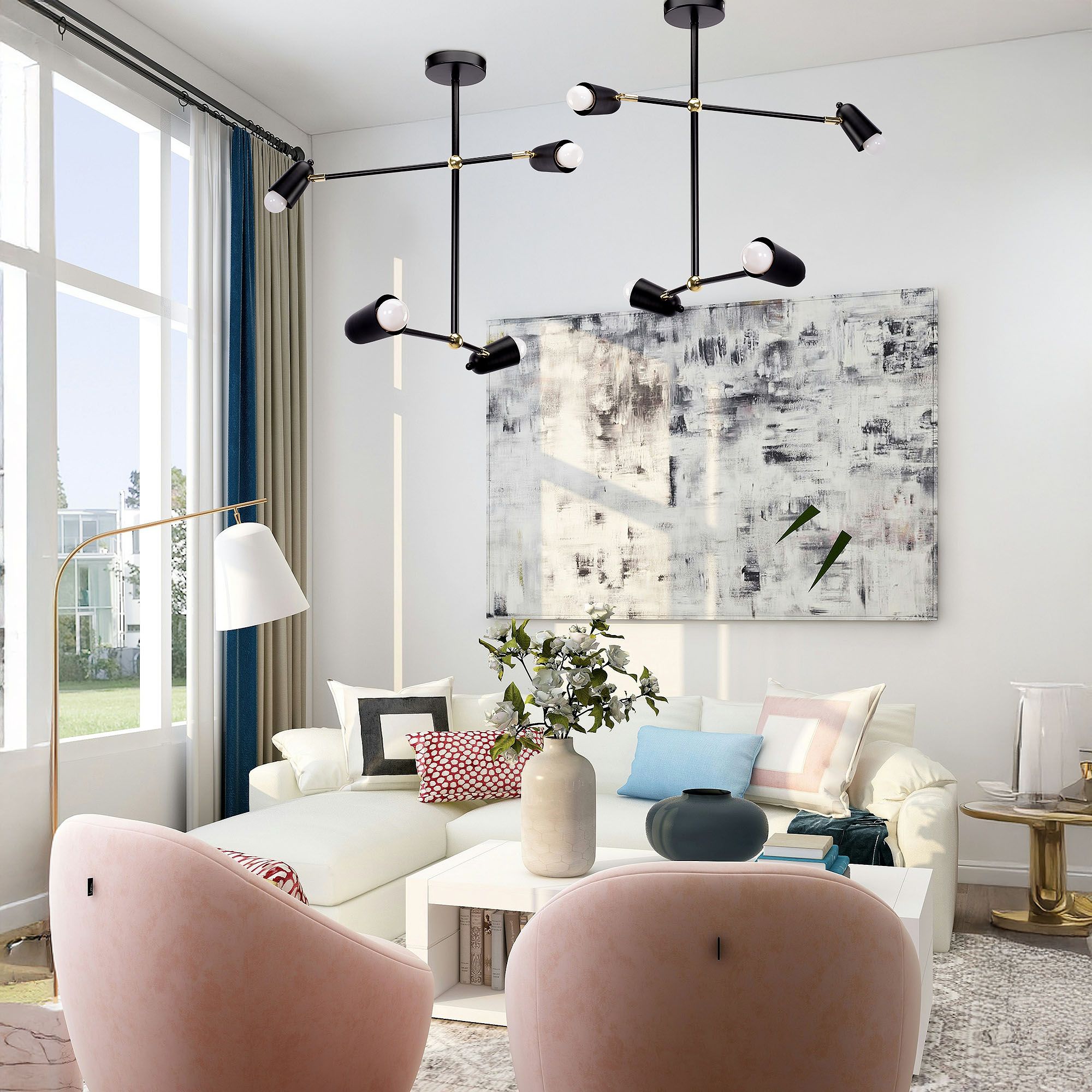 Lampada APP1708-4CP Black + Gold