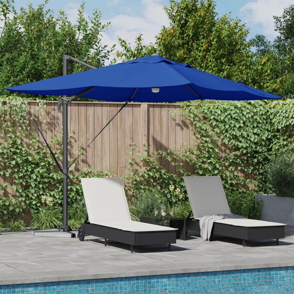 Ombrello a Sbalzo Blu Azure Blu azzurro Tessuto in poliestere