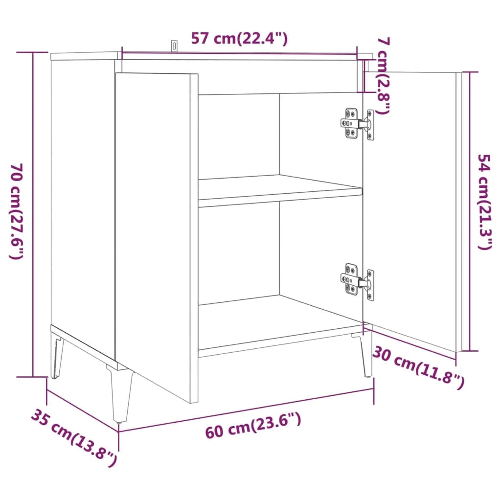 Buffet credenza cassettiera armadio mobile contenitore organizer cucina soggiorno salotto Sonoma 60 x 35 x 70 cm legno ingegnerizzato grigio 02_0036408