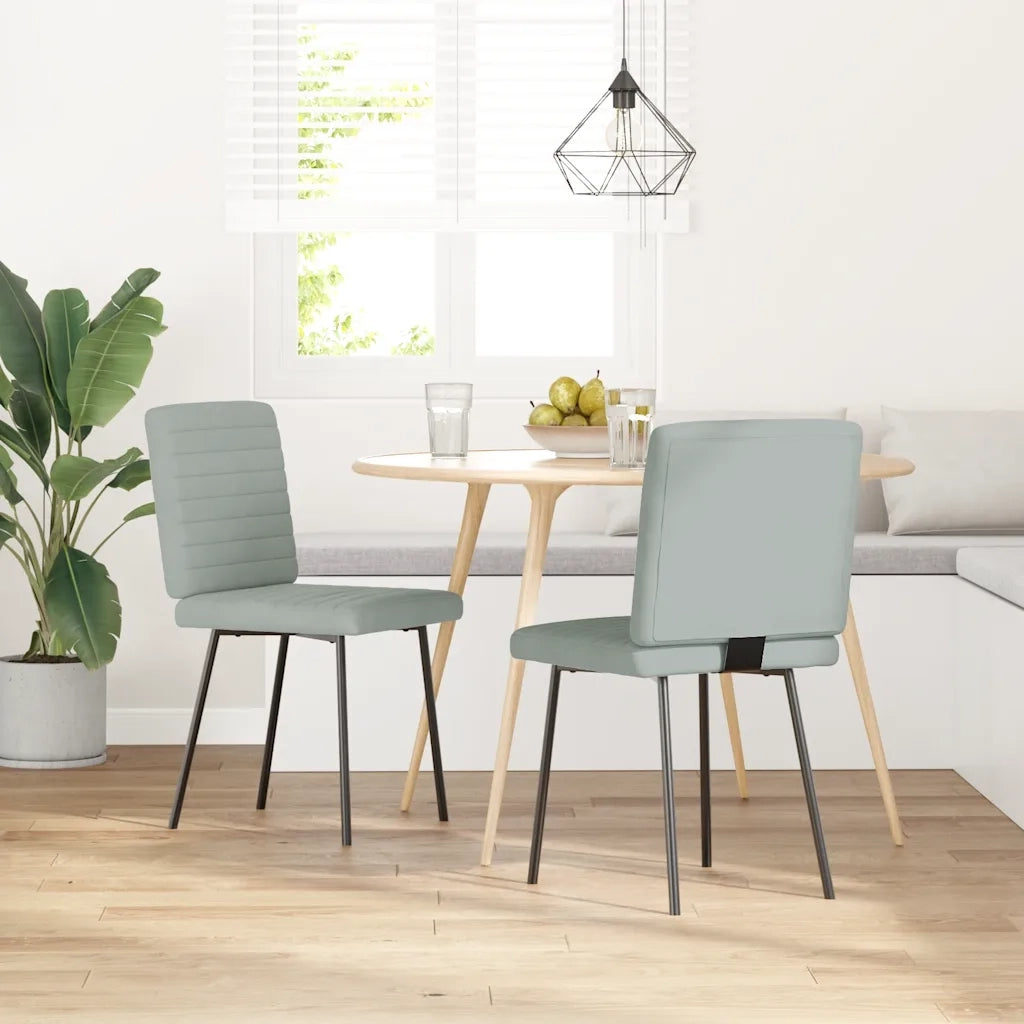 vidaXL Sedie da Pranzo 2 pz Grigio Chiaro in Velluto