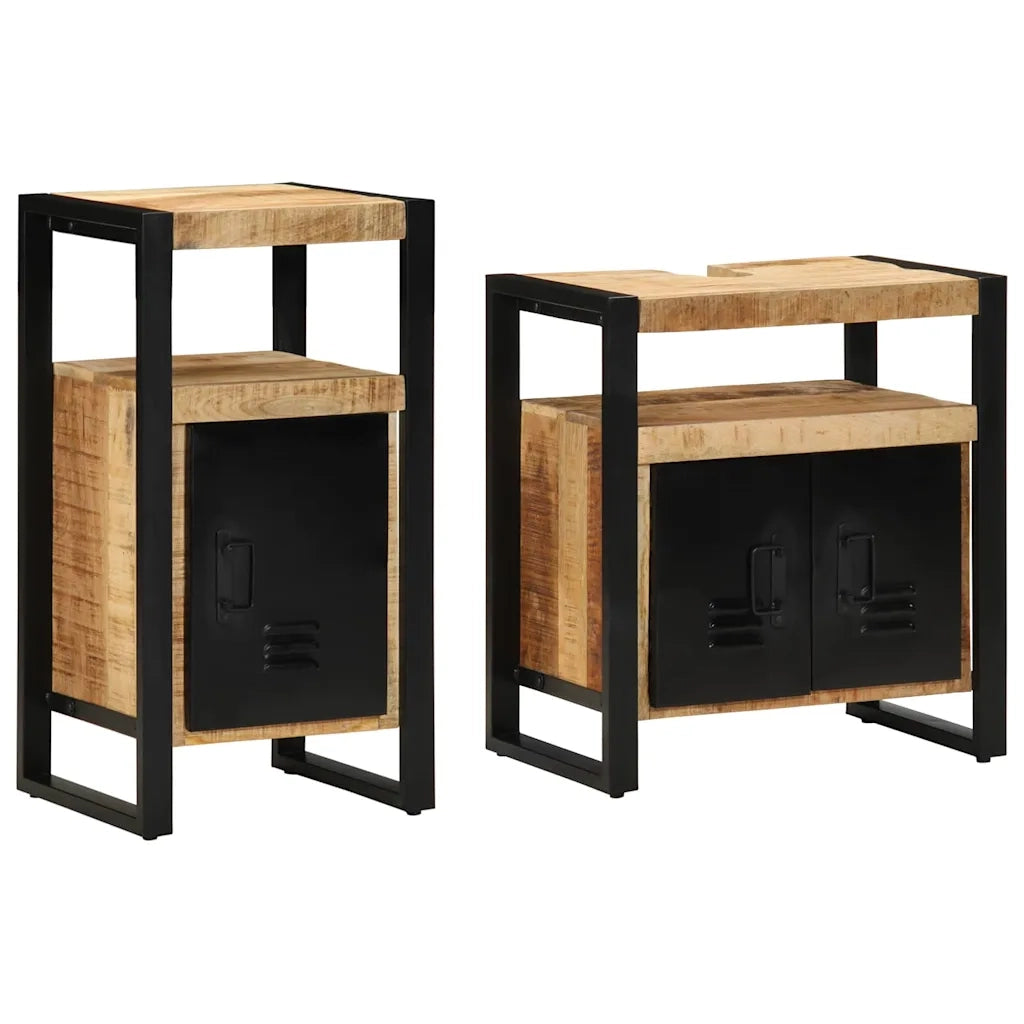 Set di mobili per il bagno 2 pcs Legno di mango grezzo e solido 3305602