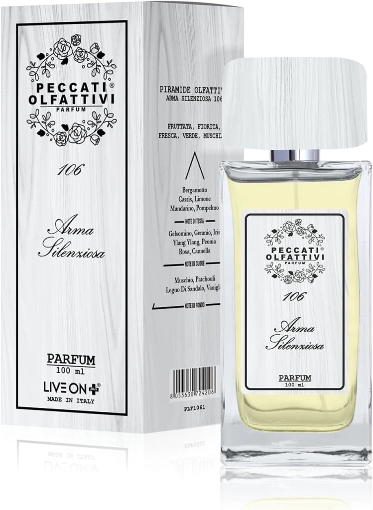 PECCATI OLFATTIVI N.106 Profumo Donna Equivalente Si – Parfum 100 ml, 30% Essenza Pura, Fragranza Femminile Intensa e Persistente, Lunga Durata