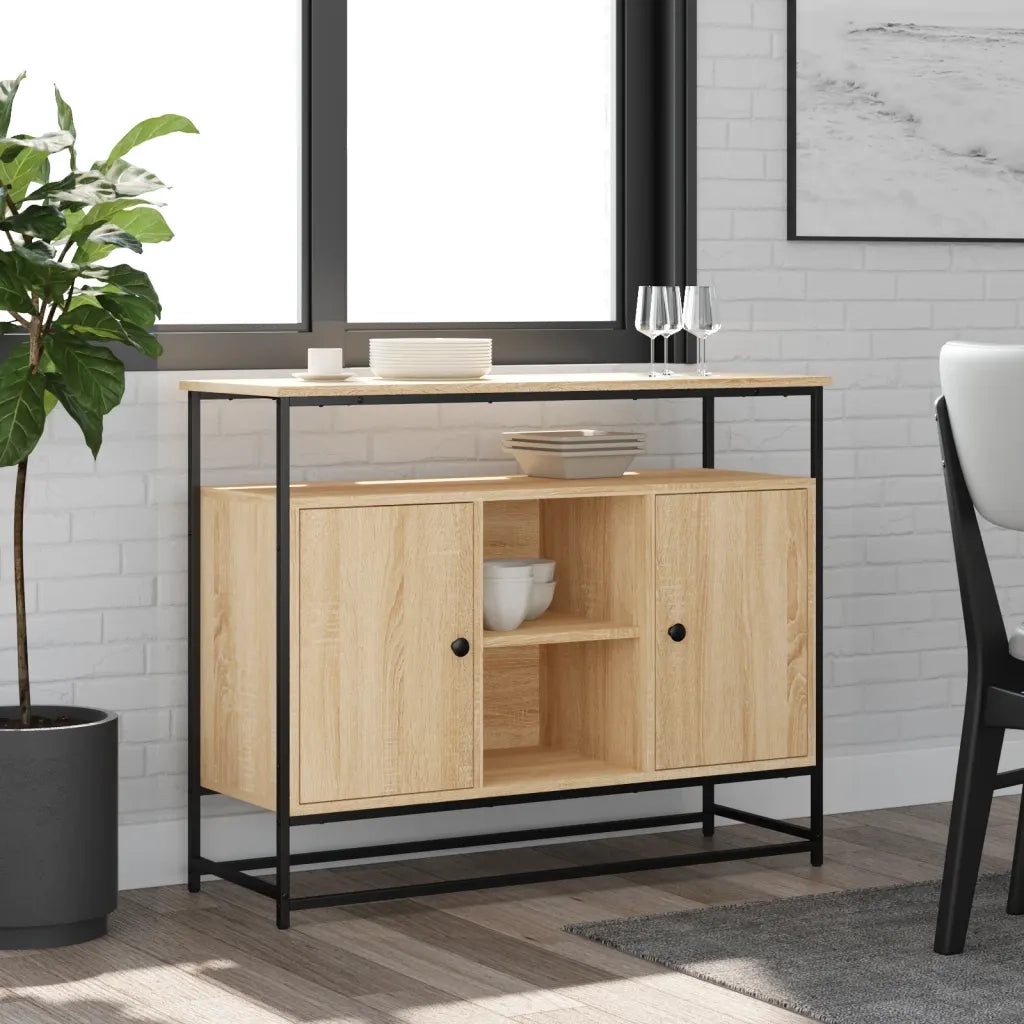 Credenza | Madia | Buffet da pranzo | Armadio da pranzo Rovere Sonoma 100x35x80 cm in Legno Multistrato