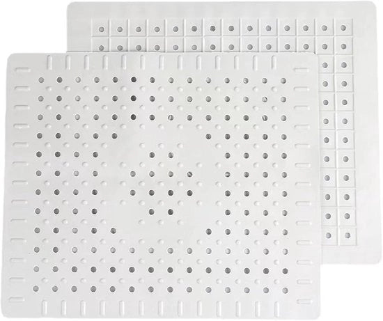 Due pezzi di mattonella in gomma - mattonella per vasca da bagno - mat per vasca da bagno - protezione vasca da bagno - protezione dallo sporco - asciugamano per vasca da bagno - 31 x 26 cm - bianco