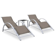 Lettini Prendisole con Tavolino 2 pz in Alluminio Grigio Talpa cod mxl 20438