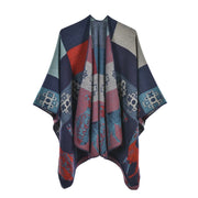 Sciarpa-mantella da donna, spessa ed extra large con spacchi, perfetta per l'autunno e l'inverno.