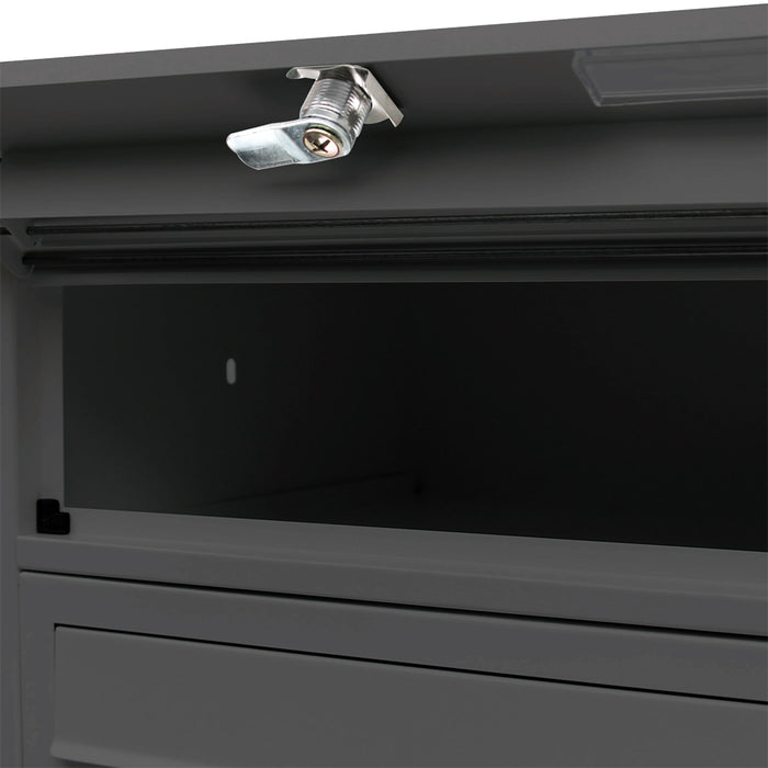 Cassetta postale condominiale autoportante 6 posti, 1 modulo, nero 556 x 270 x 1500 mm