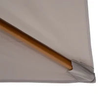 Ombrellone da Giardino 2x3 m Impermeabile, in Legno con Copertura Rimovibile in Poliestere, Grigio