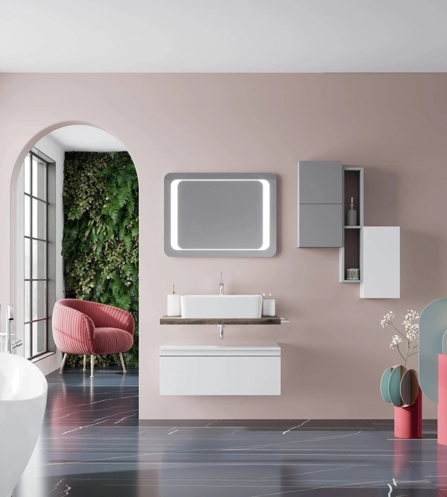 Specchiera retroilluminata LED cm. 80 x 60 reversibile