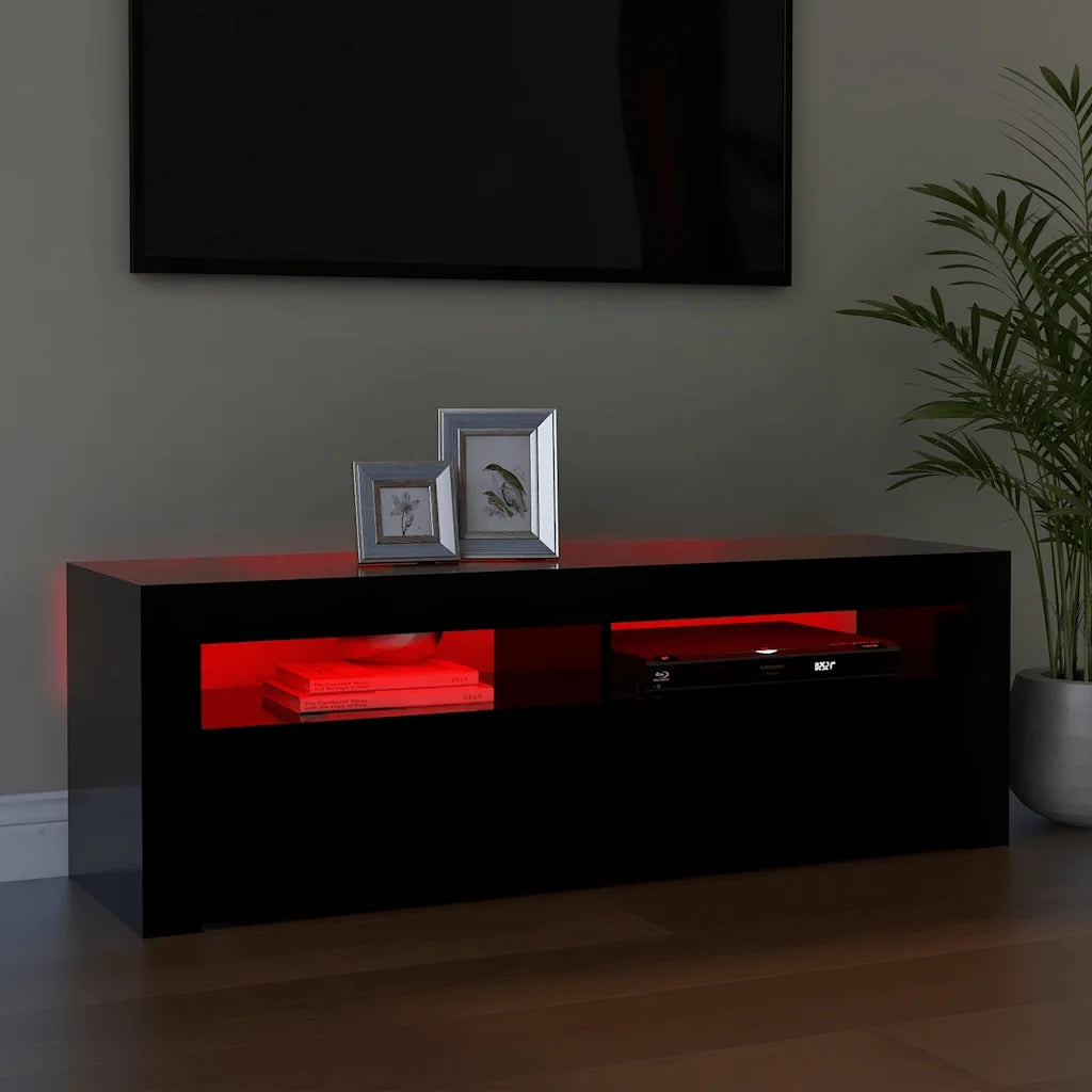 Mobile Porta TV con Luci LED-Credenza TV Nero 120x35x40 cm 539056
