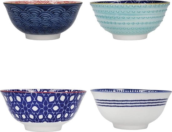 Set di gessi glazurati in pietra - 4 pezzi - 4 colori (rosso e blu) - 155 x 75 cm - con scatola regalo