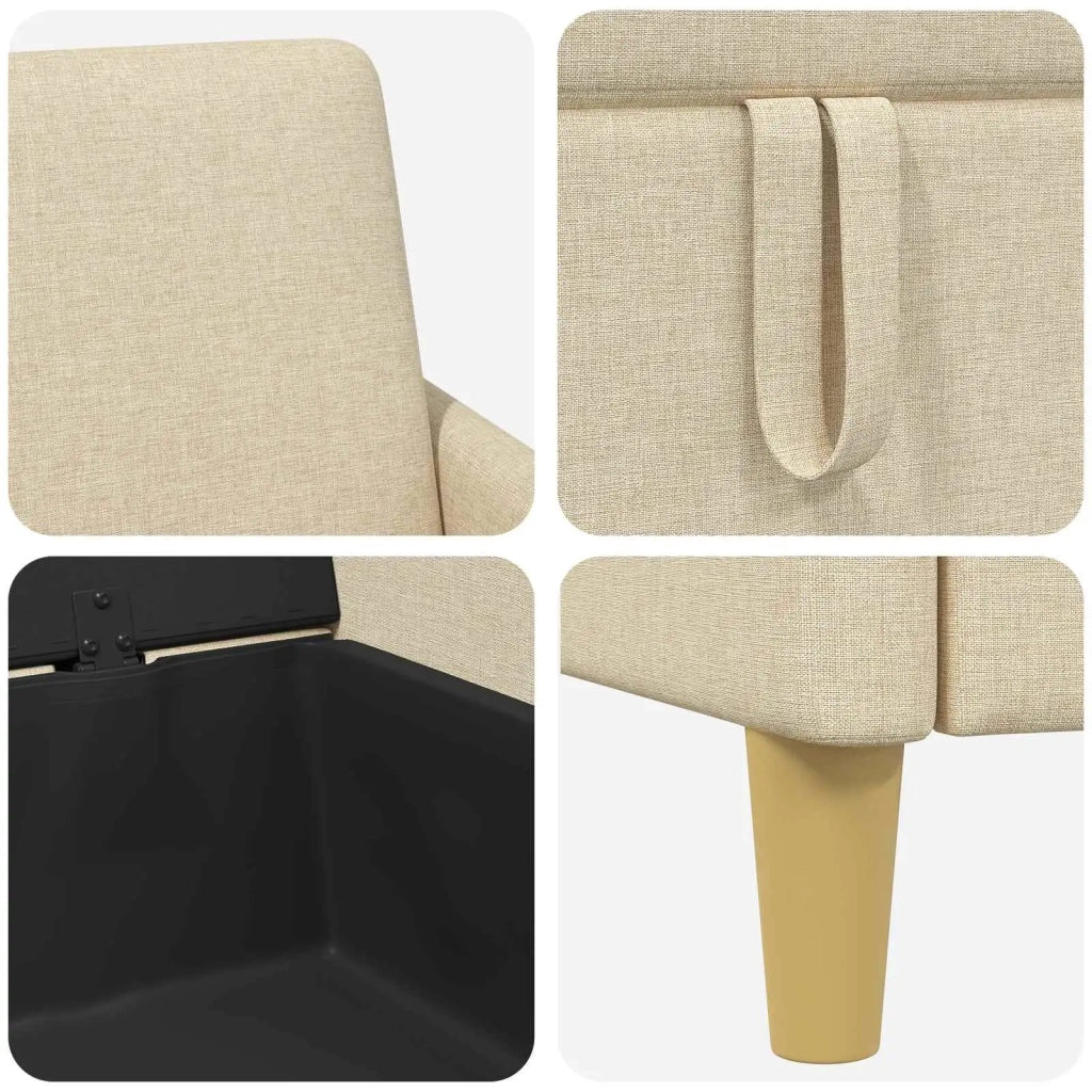 Divano con Storage Crema 192 x 78 x 87 cm Poliestere 42036982