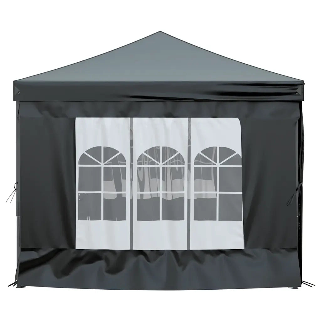 Tenda per Feste Pieghevole con Pareti Laterali Nero 3x6 m 93546