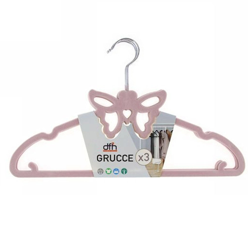 Trade Shop - Set 3 Grucce Appendiabiti Fashion Farfalla Colorate Camicie Top Giacca Stampelle -