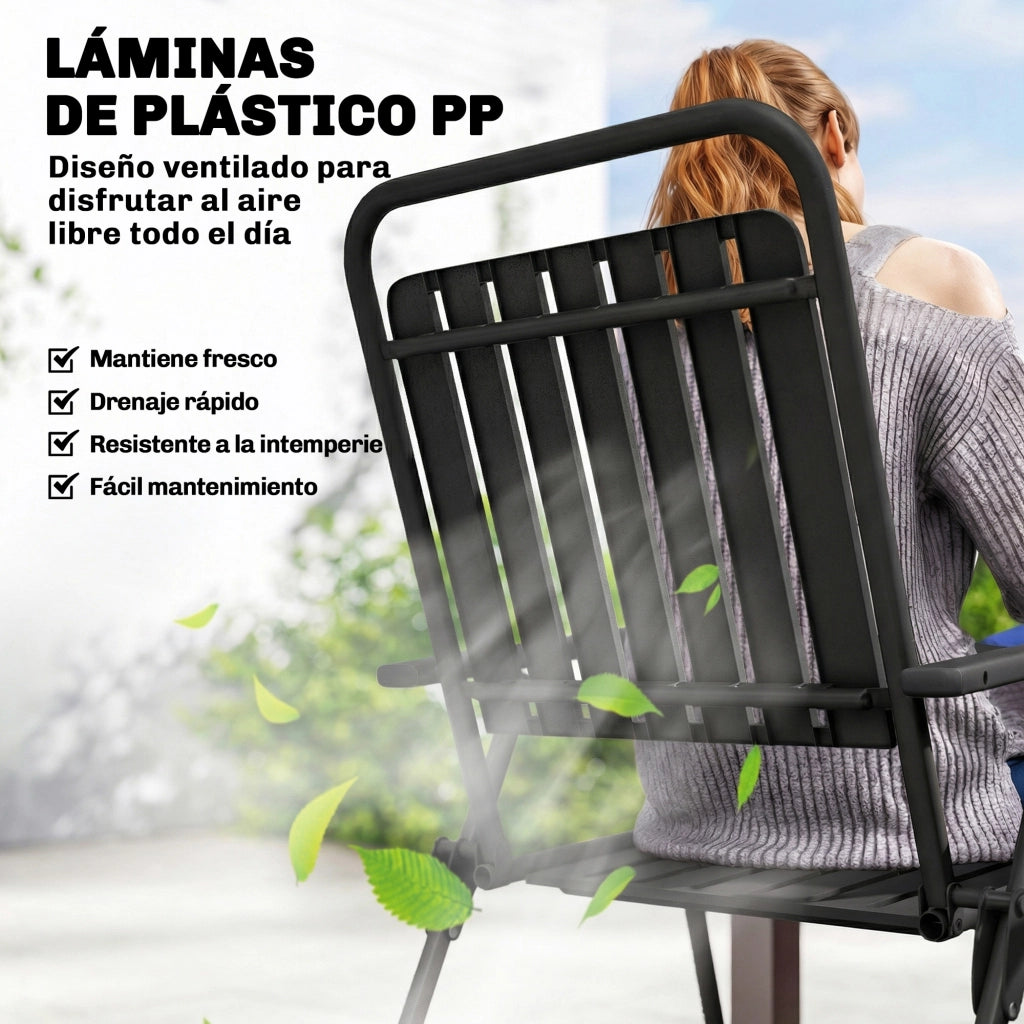 Sedie da giardino pieghevoli ¨C zephmum ¨C nere, metallo, 55x63x93 cm