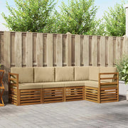Set divano sezionale con cuscino 5 pcs Naturale e Beige 3374793