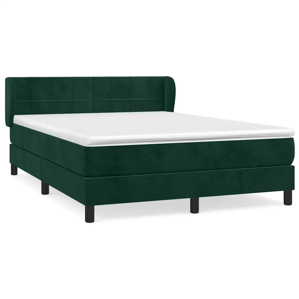 Giroletto a Molle con Materasso Verde Scuro 140x190 cm Vellutocod mxl 122042
