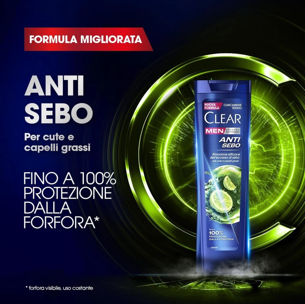 CLEAR SHAMPOO CAPELLI GRASSI CON NIACINAMIDE ED ESTRATTI DI LIMONE225ML NEW ANTI SEBO OKY