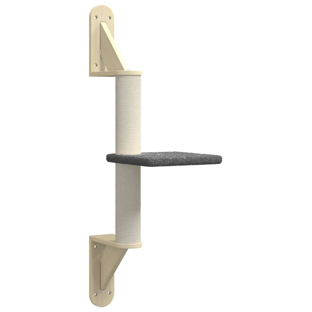 Tiragraffi per gatti Mobili per arrampicata su torre Raschietto per gatti Piattaforma da arrampicata da parete con tiragraffi scuro 85,5 cm grigio 02_0022784