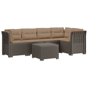 Divano da Giardino 5 Posti con Cuscini Stile Rattan PP 3444100