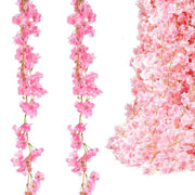 Decorazione per Bambù per Fiori 180 cm - 2 Pezzi - Rosa - Decorazione per Interno/Esterno - Matrimonio/Festa - Materiale Duraturo - Slinger per Fiori