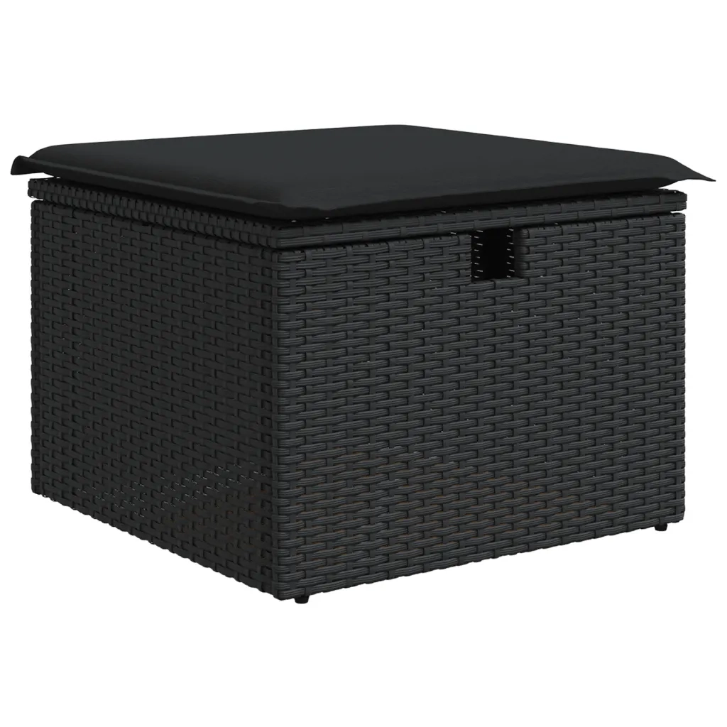 Set Divani da Giardino 11 pz con Cuscini in Polyrattan Nero 3276501