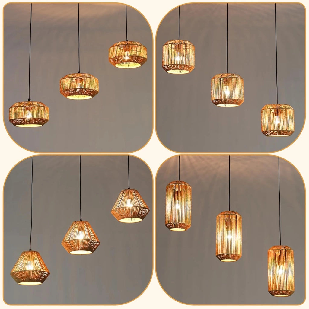 Lampada a sospensione ZMH vintage a 3 luci E27 per sala da pranzo (lampadina non inclusa)