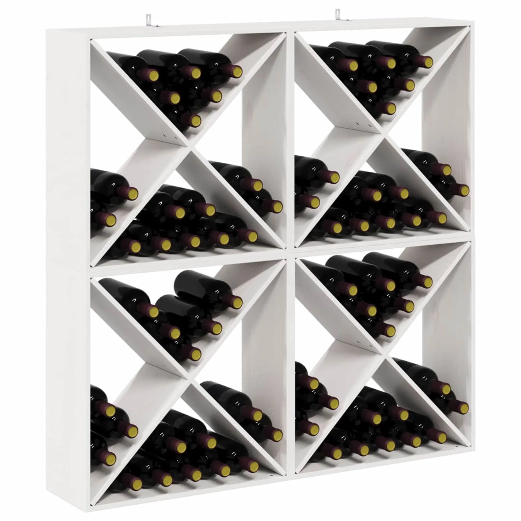 Portabottiglie 4 pcs Bianco 62 x 25 x 62 cm Pino massello