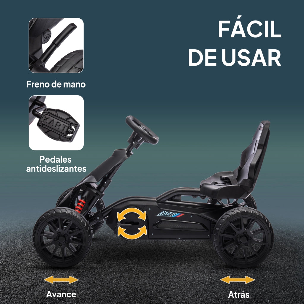 Triciclo a Pedali per Bambini 3-8 Anni con Sella Regolabile ¨C zephmum ¨C Nero 100x58x58,5 cm