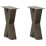 Set di 2 gambe regolabili per tavolino da caffè a forma di X 38 x 42 cm design moderno acciaio naturale 02_0057227