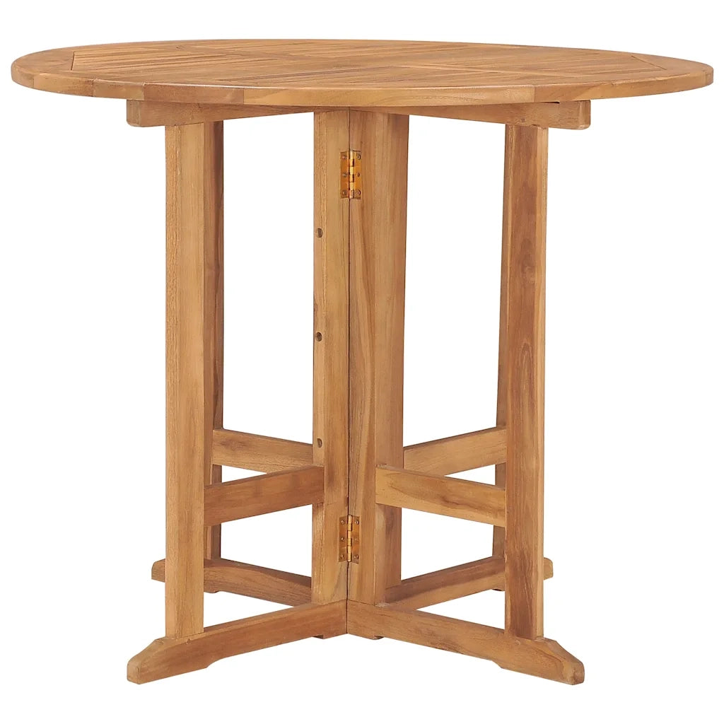 Tavolo da Giardino | Tavolino da esterno Pieghevole ?90x75 cm in Massello di Teak