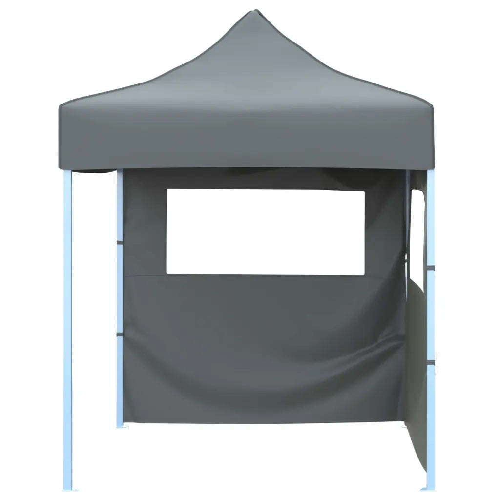 Gazebo | Pergolato Professionale Pieghevole 2 Pareti 2x2m Acciaio Antracite
