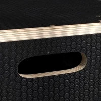 Box Jump Pliometrico a 3 Altezze in Legno Antiscivolo, 41-36-31cm, Nero