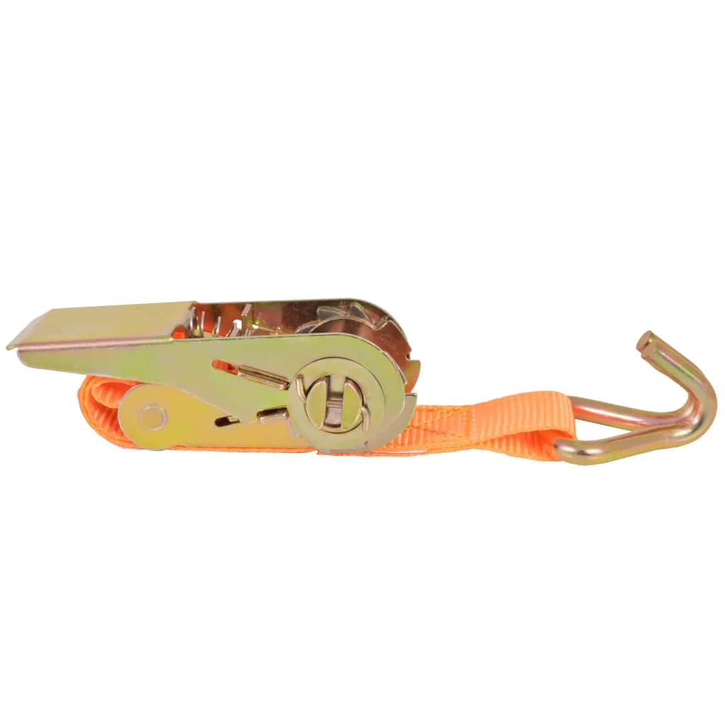 Set di 4 cinghie di ancoraggio a cricchetto 0,4 tonnellate 6 m x 25 mm arancione trasporto 02_0003541