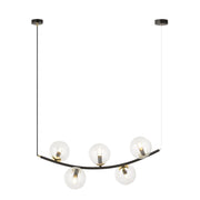 Lampada a sospensione RITZ in acciaio nero e vetro